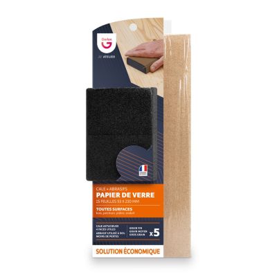 Cale de ponçage avec 15 feuilles silex Gerlon