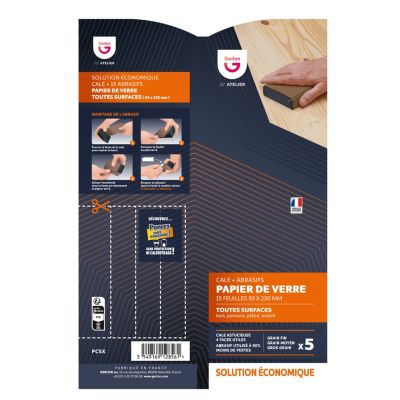 Cale de ponçage avec 15 feuilles silex Gerlon