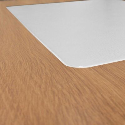 CALEB - Bureau Plateau Effet Bois et Piètement Blanc