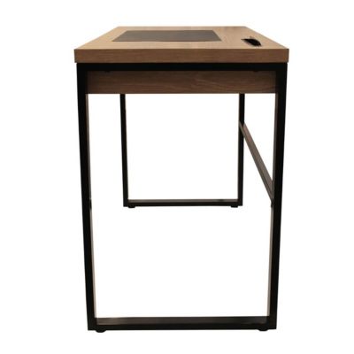 CALEB - Bureau Plateau Effet Bois et Piètement Noir