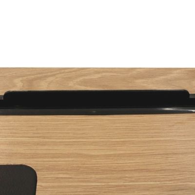 CALEB - Bureau Plateau Effet Bois et Piètement Noir