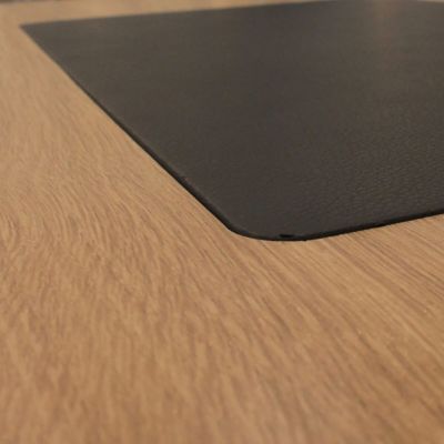 CALEB - Bureau Plateau Effet Bois et Piètement Noir