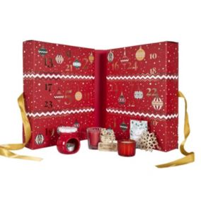 Calendrier de l'Avent Bougies & Surprises "Noël" 33cm Rouge