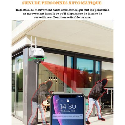 Caméra de surveillance dôme extérieur wifi longue portée