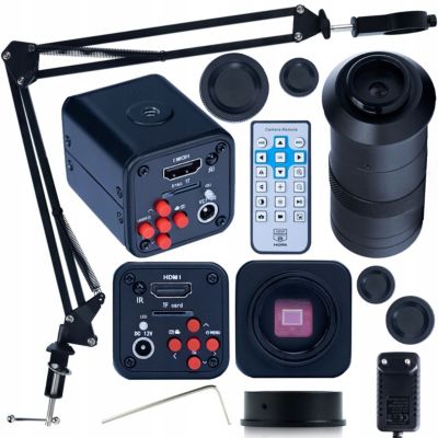 Caméra Microscope Numérique KMNBP-HDMI - Full HD 1080P, Zoom 5X, Set Objectif 100x + Bras Articulé, Planets PRO