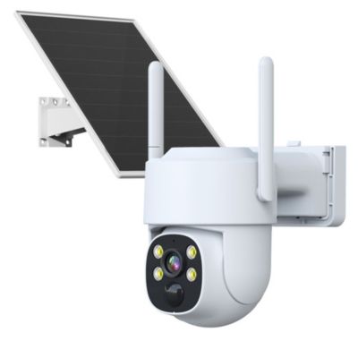 Caméra Motorisée PT rechargeable avec Panneau solaire pour KIT écran 7p enregistreur 4MP ULTRA HD