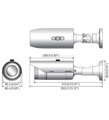 Caméra réseau IP Bullet HD 1.3Mp Samsung compatible NVR Réseau PoE SNO-5084R