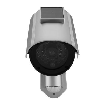 Caméra solaire factice - LINK2HOME - Flash rouge, piles rechargeables, ABS durable