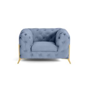 Camden - fauteuil chesterfield en velours - pieds en métal doré - Lisa Design