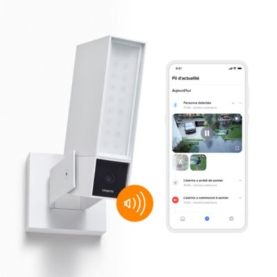Caméra de surveillance extérieure connectée avec sirène Netatmo 2K 4MP blanc