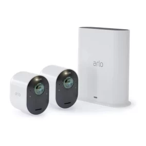 Caméra de vidéosurveillance sans fil Arlo Ultra2 Spotlight 4K blanche, lot de 2