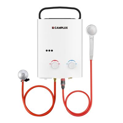 CAMPLUX AY132 Chauffe-eau portables instantanés de 5L/min au gaz Propane (37mbar) /Butane (28-30mbar)
