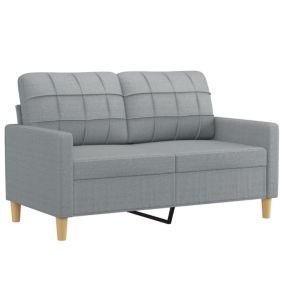 Canapé à 2 places Gris clair 120 cm Tissu vidaXL