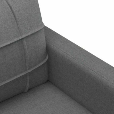 Canapé 3 places - Gris foncé - Tissu 100% polyester - Design