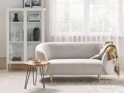 Canapé 2 places LOEN Tissu Beige clair