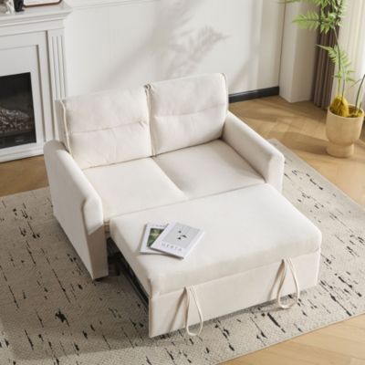 Canapé 2 places,moderne,convertible en lit,dossier réglable,avec grand coussin de dos,compact