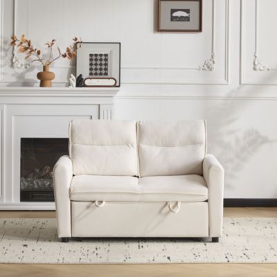 Canapé 2 places,moderne,convertible en lit,dossier réglable,avec grand coussin de dos,compact