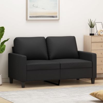 Fauteuil Cabriolet Moderne VidaXL - Similicuir Noir Avec Accoudoirs Et Dossier Rembourré