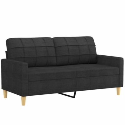 Canapé à 2 places Noir 140 cm Tissu vidaXL