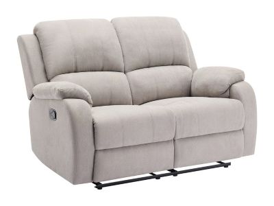 Canapé 2 places relax en microfibre gris clair BRODY