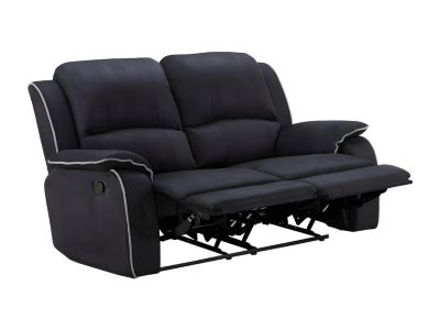 Canapé 2 places relax en microfibre HERNANI - Noir