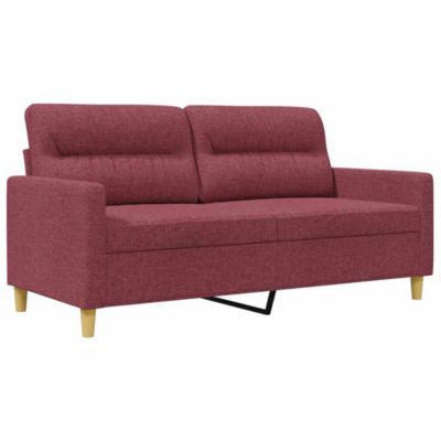 Canapé à 2 places Rouge bordeaux 140 cm Tissu vidaXL