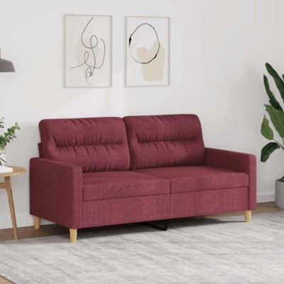 Canapé à 2 places Rouge bordeaux 140 cm Tissu vidaXL