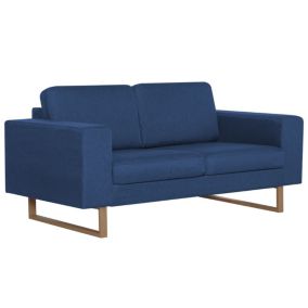Canapé à 2 places tissu bleu vidaXL