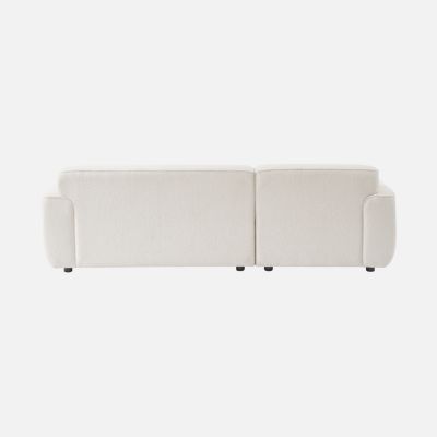 Canapé 3 places. angle gauche. tissu bouclette. Wallas. L 196 x P 151 / 91 / x H 73cm