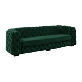 Canapé 3 places chesterfield STANLEY - Velours vert sapin