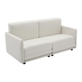 Canapé 3 places convertible en tissu beige BORSILA