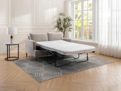 Canapé 3 places convertible en tissu beige COPONA