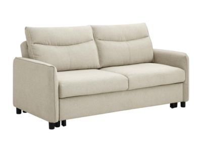 Canapé 3 places convertible en tissu beige IPANEDA