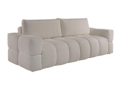 Canapé 3 places convertible en tissu bouclette beige ISSORO II