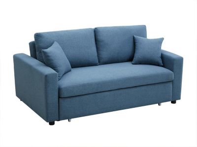 Canapé 3 places convertible en tissu INIZOR - Bleu