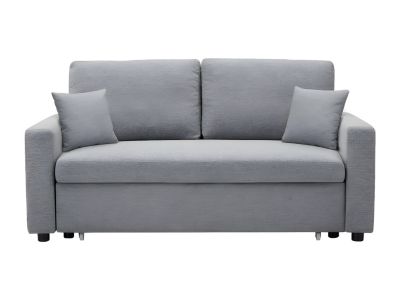 Canapé 3 places convertible en tissu INIZOR - Gris clair