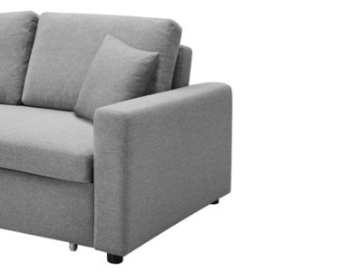 Canapé 3 places convertible en tissu INIZOR - Gris clair