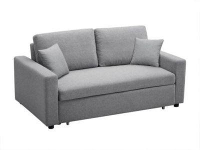 Canapé 3 places convertible en tissu INIZOR - Gris clair