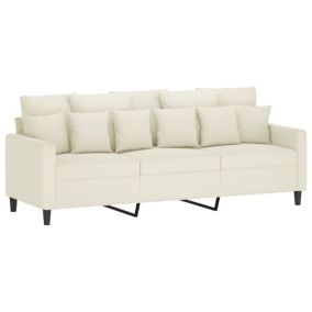 Canapé à 3 places Crème 180 cm Velours vidaXL
