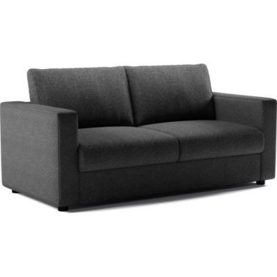 Canapé 3 places - Delta - Tissu Anthracite - Convertible semi-express matelas 13cm - 190 x 92 x 90 cm