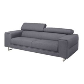 Canapé 3 Places Design "Myles" 223cm Gris Anthracite