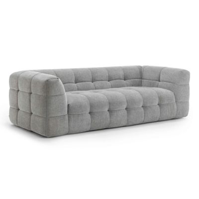 Canapé 3 places en bois et polyester gris L 228 cm  Oviala