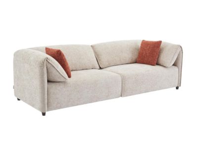 Canapé 3 places en tissu texturé beige LOUSOPA de Maison Céphy