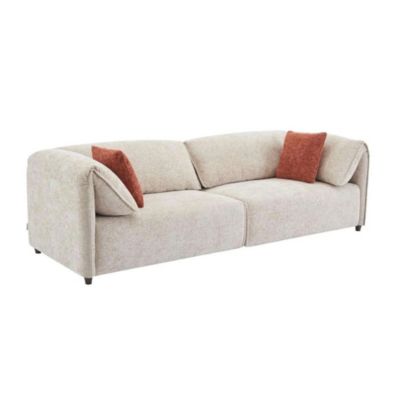 Canapé 3 places en tissu texturé beige LOUSOPA de Maison Céphy