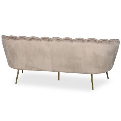 Canapé 3 Places en Velours "André" 181cm Taupe