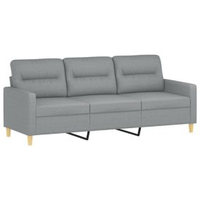 Canapé à 3 places Gris clair 180 cm Tissu vidaXL