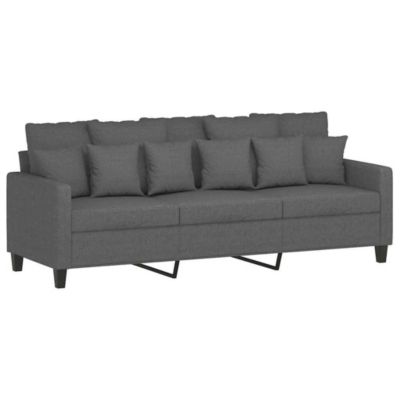 Canapé à 3 places Gris foncé 180 cm Tissu vidaXL