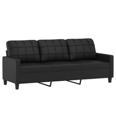 Canapé à 3 places Noir 180 cm Similicuir vidaXL