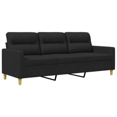 Canapé à 3 places Noir 180 cm Tissu vidaXL