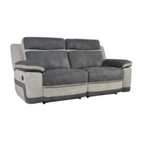 Canapé 3 places relax en microfibre anthracite et bandes gris clair TALCA